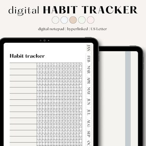 Digital Habit Tracker | Minimalistic Everyday Habit Tracker Goodnotes | Routine Tracker | That Girl Planner | PDF Notepad | Notability