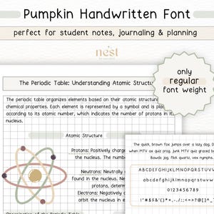 Jolie police manuscrite pour notes numériques, planification, journalisation | Police d'écriture manuscrite Cosy Goodnotes pour les notes des étudiants | Police pour iPad | Notabilité