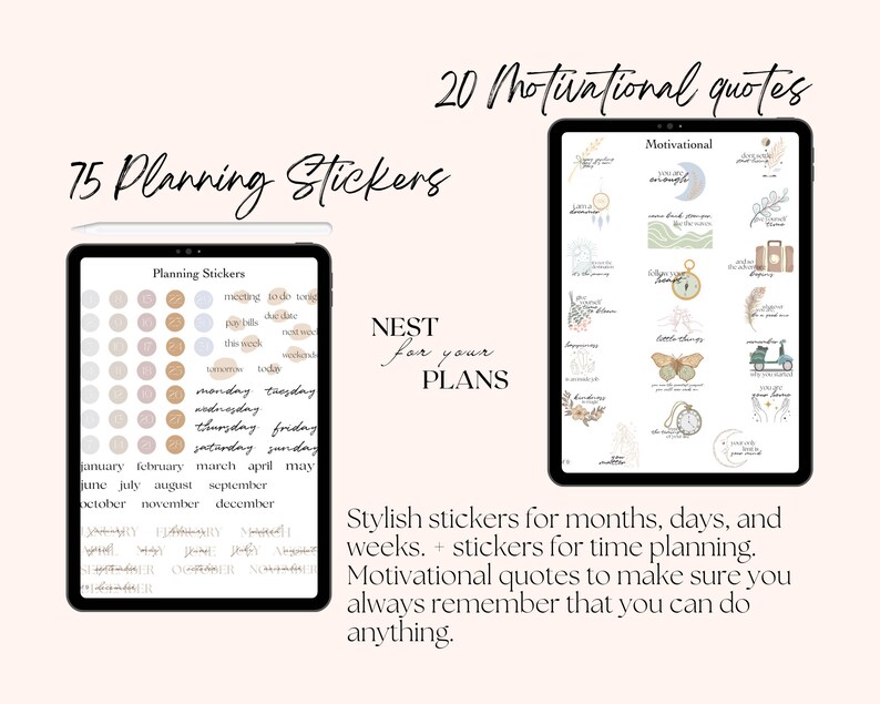 Everyday Vintage Digital Stickers Goodnotes PNG Boho Etsy