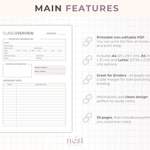 Student Planner Printable Bundle | Academic Planner | Tracker for ...