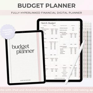 Digital Budget Planner for iPad and Android. Hyperlinked Finance Tracker for GoodNotes and other note-taking apps