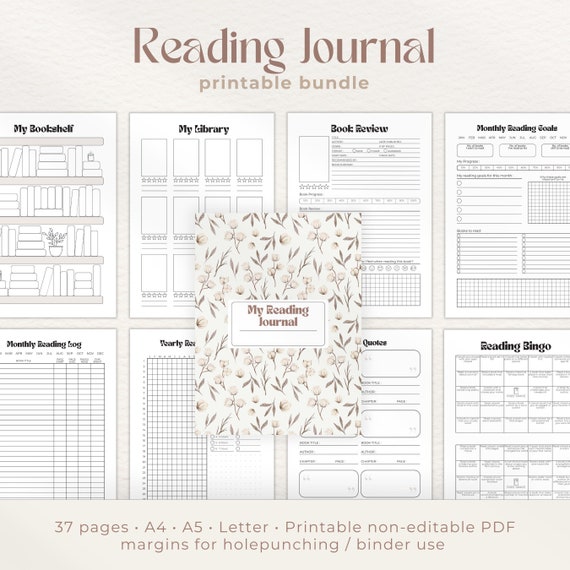 Reading Tracker Bundle Printable Reading Log Journal Book Etsy 2025