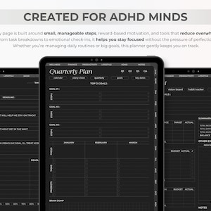 2026 All-in-one Digital Planner Dark Mode, ADHD Goodnotes Planner ...