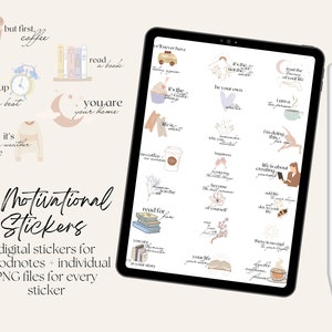 84 Inspirational Digital Stickers, Motivational Ipad stickers, Minimalistic Goodnotes Stickers, Digital Planner Stickers, PNG Stickers