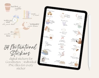 84 Inspirational Digital Stickers, Motivational Ipad stickers, Minimalistic Goodnotes Stickers, Digital Planner Stickers, PNG Stickers