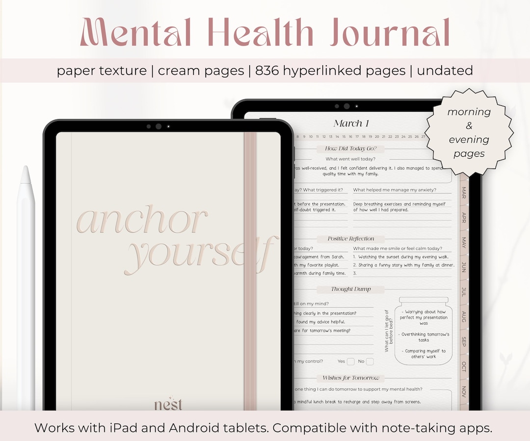 Digital Mental Health and Wellness Journal: Anxiety Tracker & Self-care