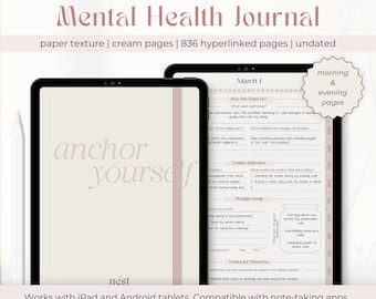 Digital Mental Health and Wellness Journal: Anxiety Tracker & Self-Care Planner for iPad and Android