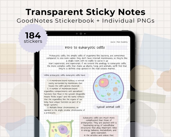 Transparent Digital Sticky Notes | Student Stickers | iPad | GoodNotes | Notability | PNG | Aesthetic Pastel Sticky Notes | Digital Stickers