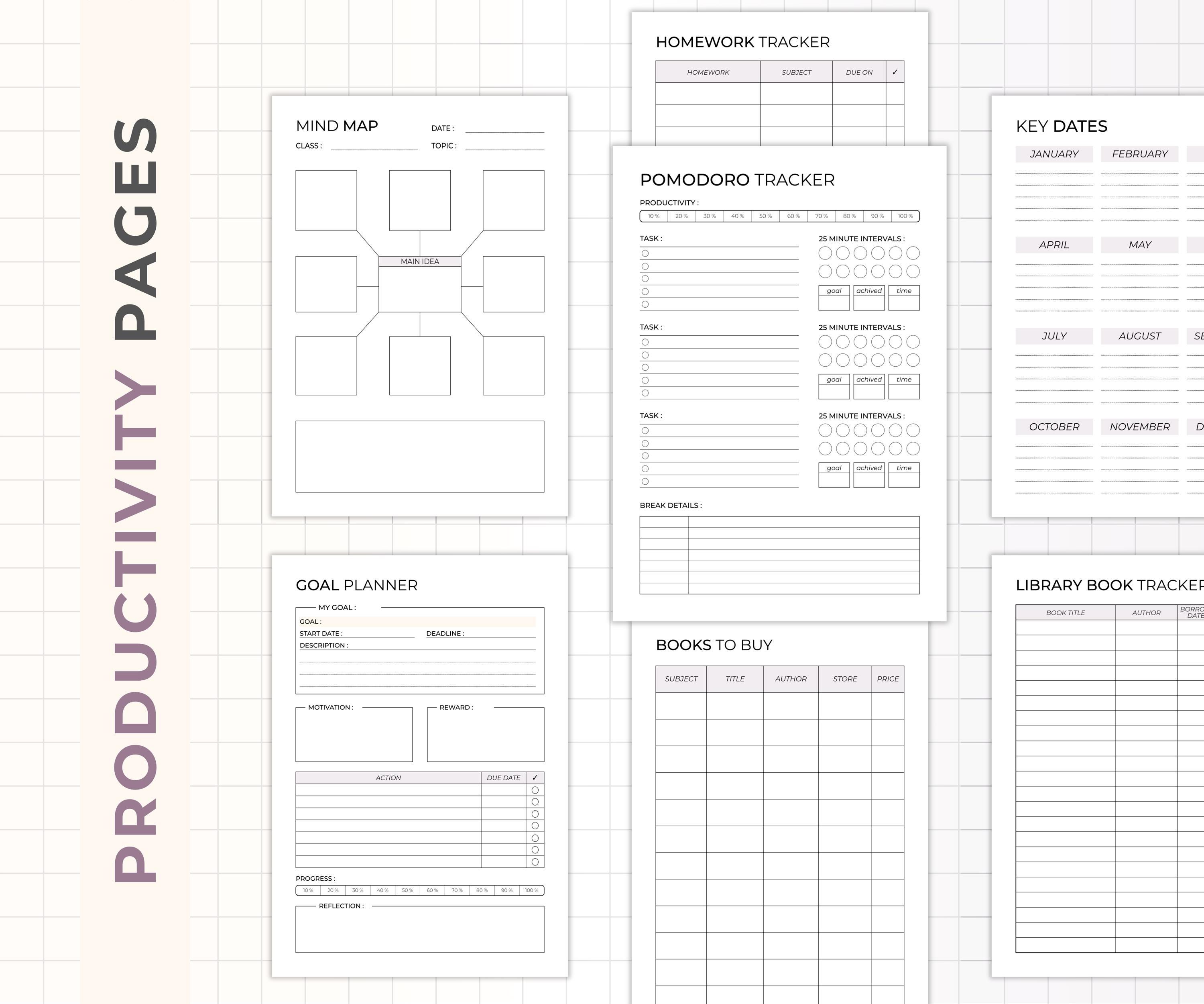 Student Planner Printable Bundle | Academic Planner | Tracker for ...