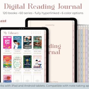 Diario di lettura digitale / Pianificatore di lettura classico per iPad / GoodNotes Reading Tracker / Diario di lettura Android / Recensione di libri / Notability