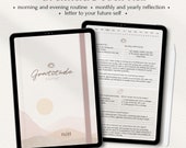 Digital Gratitude Journal for iPad - Classic Paper Texture 5 Minute Mindfulness & Wellness Planner Digital Gratitude Journal | GoodNotes