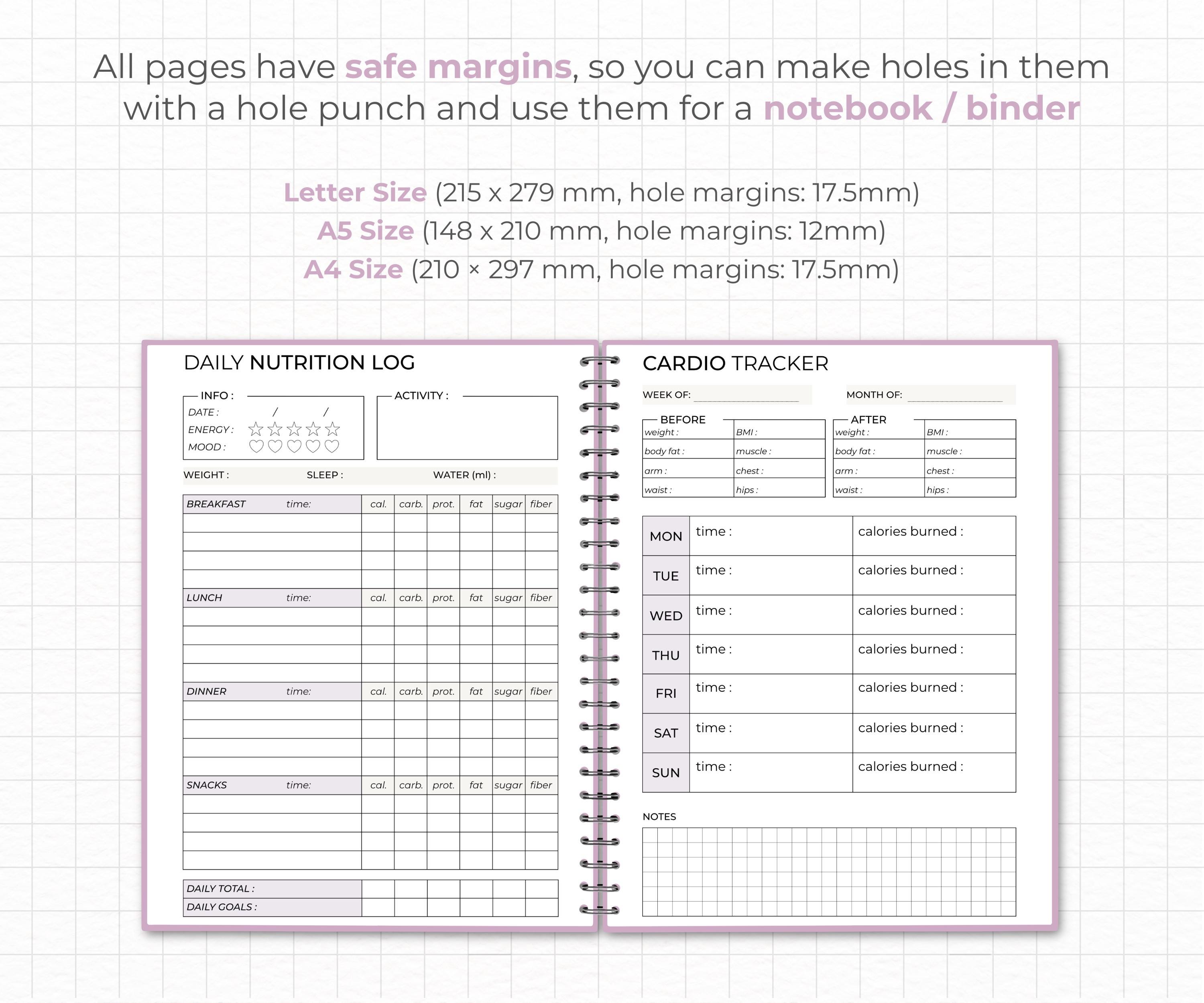 Fitness Planner Printable Bundle | Weight Loss Tracker | Health Journal ...