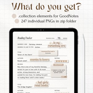 Digital Stickers for Reading Journal | Puffy Bookish Goodnotes Stickers ...