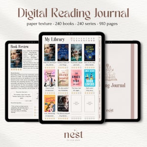 Diario di lettura digitale / Planner di lettura con texture di carta classica per iPad / GoodNotes Reading Tracker / Diario di lettura Android / Notability