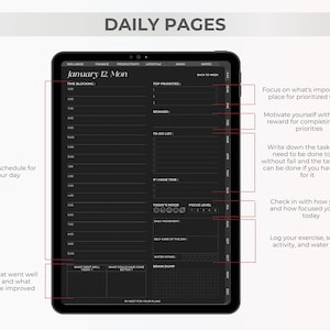 2026 All-in-one Digital Planner Dark Mode, ADHD Goodnotes Planner ...