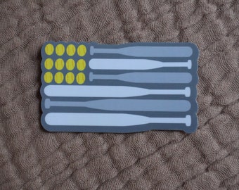 Softball Flag - High Quality, Waterproof, Glossy Sticker