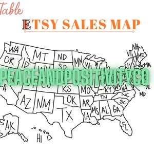 Etsy Printable Sales Map -- Sofortiger Download!!