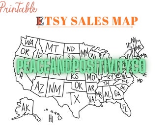 Etsy Printable Sales Map -- Instant download!!