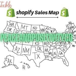 Shopify Printable Sales Map -- Sofortiger Download !!