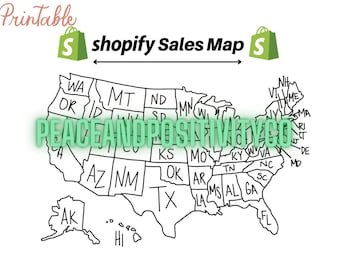 Shopify Printable Sales Map -- Instant Download!!
