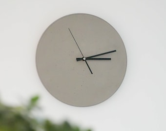 Beton Wanduhr, moderne Uhr aus Beton als Wanddeko 30 cm, schlichtes minimalistisches Design in Betonoptik aus Betonmanufaktur, Geschenkidee