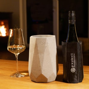 Wine cooler concrete: modern design Bottle cooler in concrete decoration as a gift idea, also as a concrete vase or decorative vase, abstract concrete look image 6