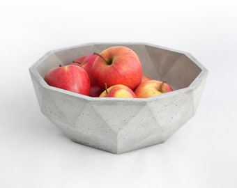 Betonschale modern Obstschale XL ca. 30 cm Design Betondeko Geschenk aus Betonmanufaktur Dekoschale in Betonoptik als Tischdeko