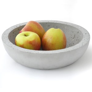 Concrete fruit bowl 25 cm | Bowl in a concrete look as a table decoration as a modern gift also for the garden and outdoors, concrete decoration from a concrete factory