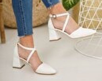 Criss Cross, Zapatos de novia, Zapatos de novia, Tacones, Zapatos de novia, Marfil, Blanco