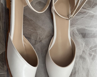 Flat , Ankle Strap Flats, Flaat Wedding Shoes ,Flat, Flat Bride Shoes , Ivory , Flat Bridal Shoes , Flat shoes , satin shoe