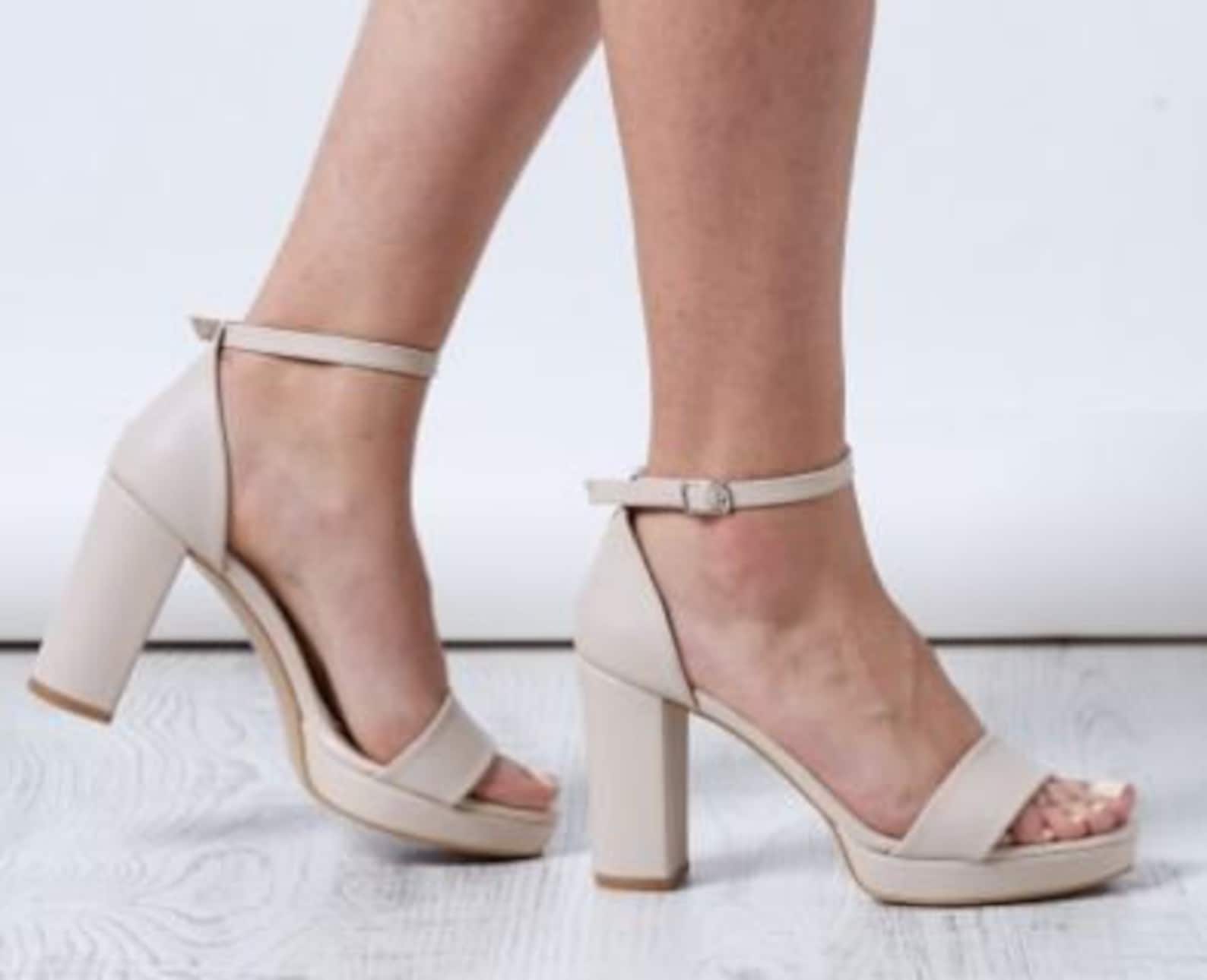 block heel platform wedding shoes