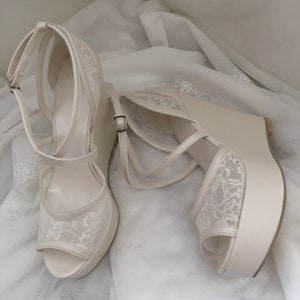 Wedges, Wedding Shoes , Bride Shoes , Bridal Shoes , Platforms, Ivory ...