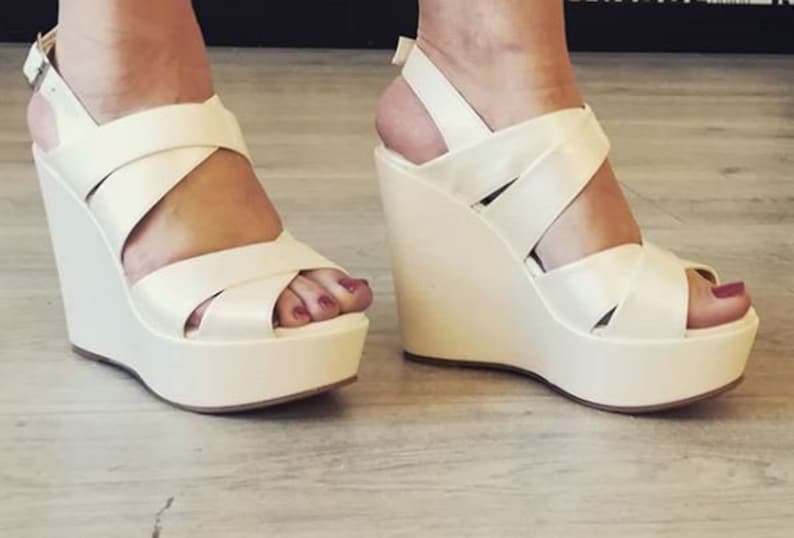 Wedges Wedge Wedding Shoes Platforms Wedge Bride Shoes Etsy