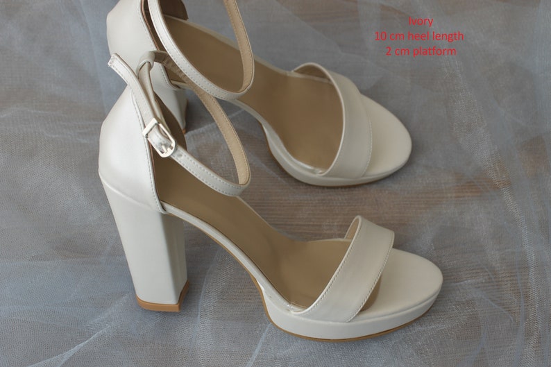 Platform Ankle Strap Block Heel Wedding Shoe Bridal - Etsy