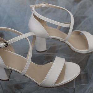 Platform , Criss Cross  , Block Heel , Wedding Shoe , Bridal Shoe , Wedding Shoe For Bride , Bride Shoe , White , Ivory , Gift for her