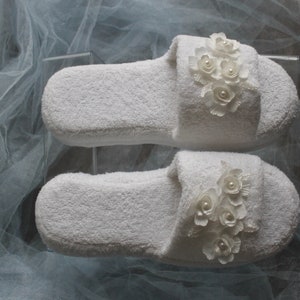 Bride Slippers , Cotton Bride Slippers , Bridal Slipprs , Flower Bride Slippers , Wedding Slippers , Woman slippers