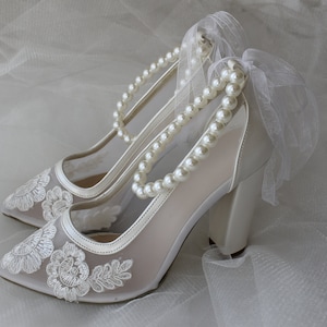 Guipure , Tulle Bridal Shoes , Heels