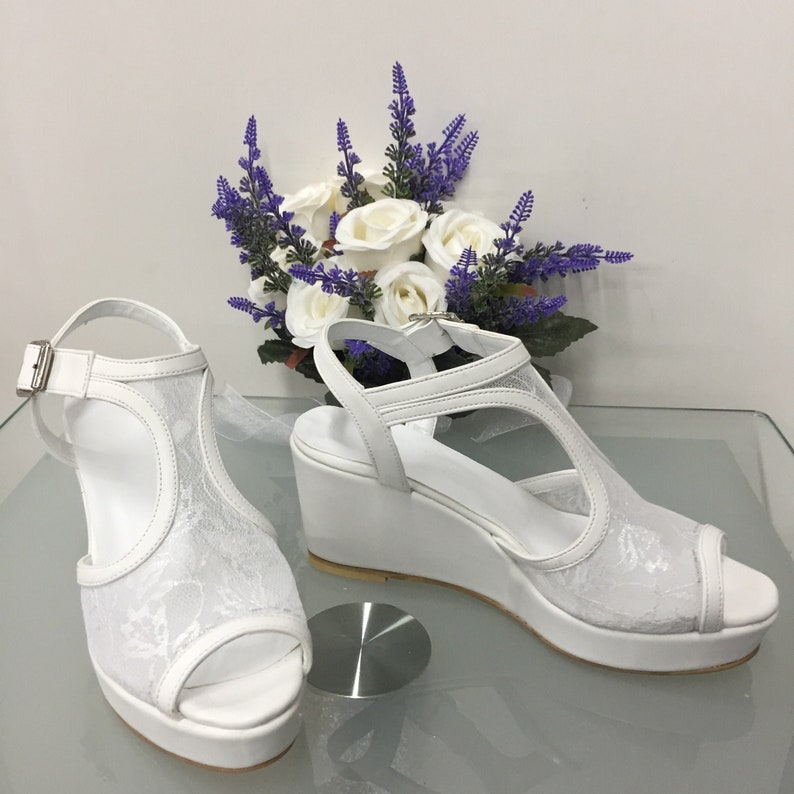 ivory wedding wedges for bride