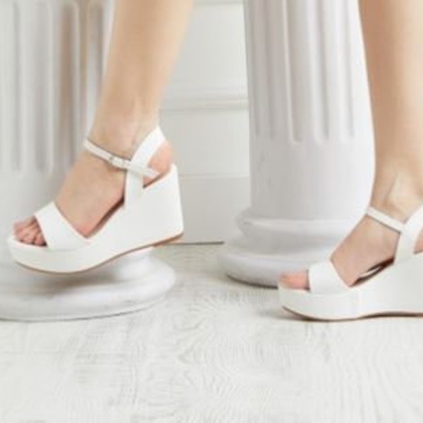 Wedges, Wedding Shoes , Platforms, wedge for bride, bridal wedge, Wedding Shoes, bridal Shoes, bride Shoes , wedge , bride wedge ,Ivory Shoe