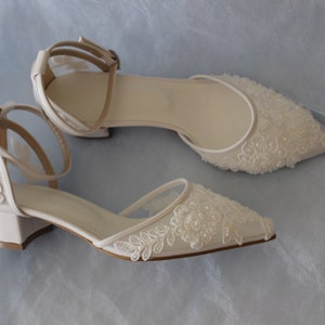 Ankle Strap , Guipure Embellished , Wedding Shoe,heels, Bridal Shoe ...