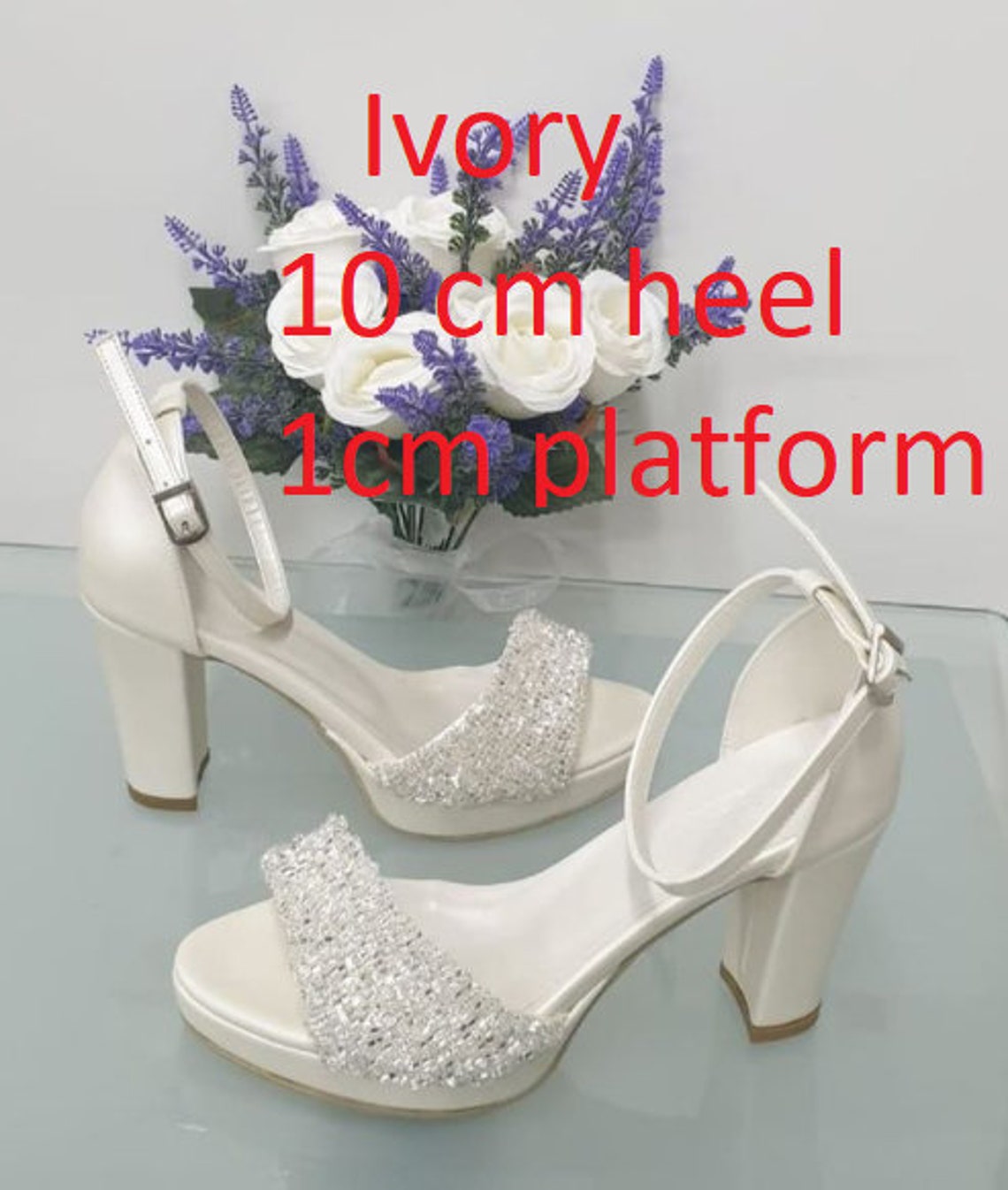 embellished heel wedding shoes