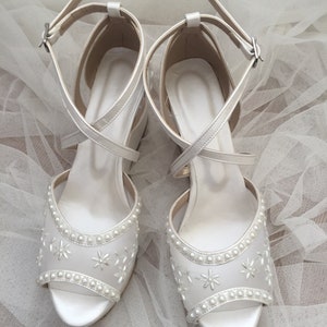 NEW Pearl Embellished Wedges, Pearl , Pearl Embellished Wedding Shoes ...