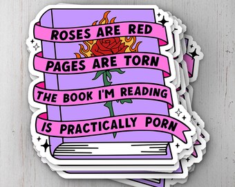 Roses Are Red Vinyl Sticker, Book Lover Decal, Laptop Decal, Gifts For Readers, Funny Kindle Sticker, Bookish Sticker