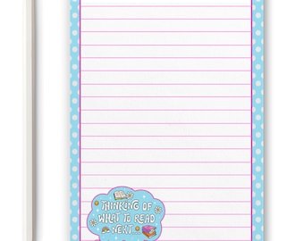 Thinking Of What To Read Next Notepad, Bookish Notepad, Book Stationery, Bookish planner, Book Lover Notepad, Bookish planner