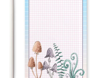 Mushroom Magic Notepad, Bookish Notepad, Book Stationery, Bookish planner, Book Lover Notepad, Bookish planner