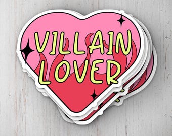 Villain Lover Vinyl Sticker, Book Lover Decal, Laptop Decal, Gifts For Readers, Funny Kindle Sticker, Bookish Sticker