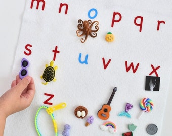 Activités alphabet Montessori début du son âge préscolaire lettre son montessori mini objet sons phonétique tout-petit langage orthophonie