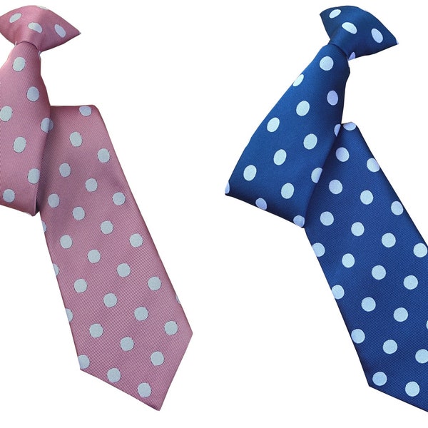 Men's Polka Dot Clip On Neck Ties