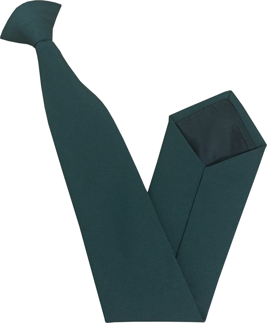 Men's Bottle Green Plain Matt Clip on Tie Etsy