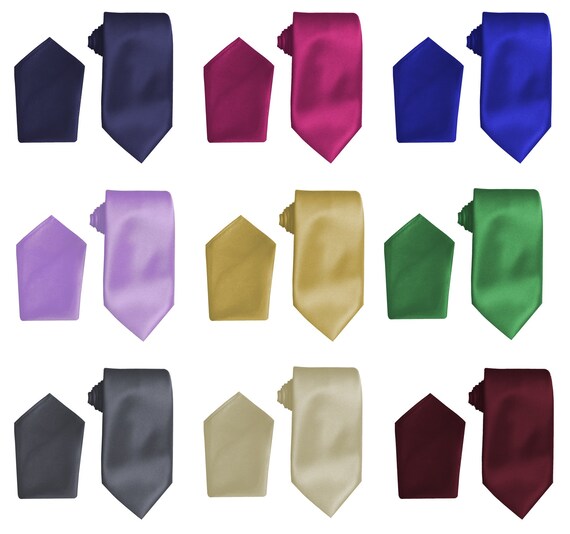 Men's Satin Wedding Ties & Matching Pocket Squares Etsy
